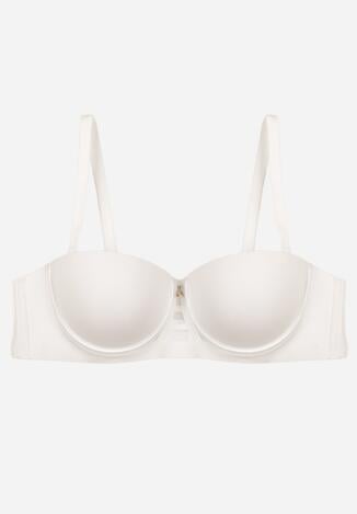 Biały Gładki Biustonosz Balkonetka Dalilin