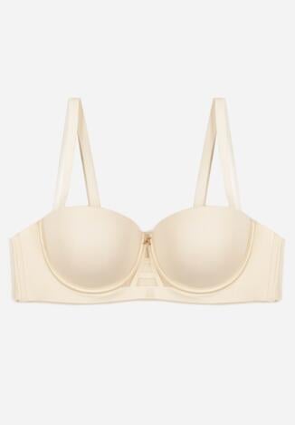 Jasnobeżowy Gładki Biustonosz Balkonetka Dalilin