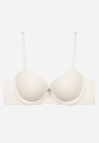 Biały Klasyczny Biustonosz o Gładkim Wykończeniu Taniarephis