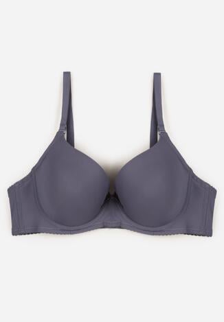 Granatowy Klasyczny Biustonosz o Gładkim Wykończeniu Lamisa