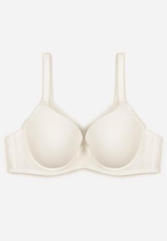 Jasnobeżowy Klasyczny Biustonosz o Gładkim Wykończeniu Lamisa