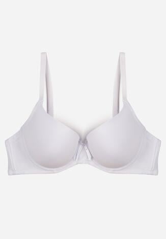 Biały Klasyczny Biustonosz o Gładkim Wykończeniu Lamisa