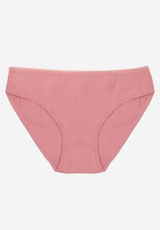 Ciemnoróżowe Majtki Figi z Bawełną i Ozdobnymi Napisami Phioreia