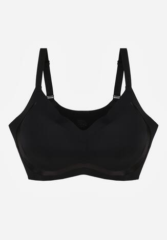 Czarny Biustonosz z Usztywnianymi Miseczkami i Transparentną Wstawką Zeriga