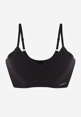 Czarny Bezszwowy Biustonosz Bez Fiszbin z Elastycznego Materiału Edalith