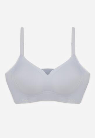 Niebieski Bezszwowy Biustonosz Bez Fiszbin z Elastycznego Materiału Edalith