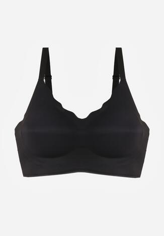 Czarny Usztywniany Biustonosz Bezszwowy Bez Fiszbin Pretiona