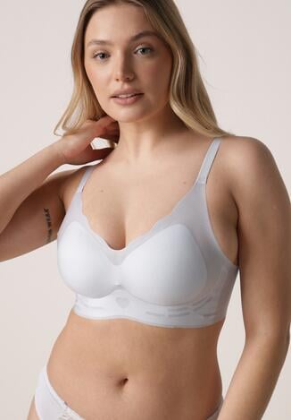 Niebieski Usztywniany Biustonosz Bezszwowy Bez Fiszbin Pretiona