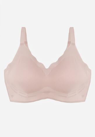 Jasnoróżowy Usztywniany Biustonosz Bezszwowy Bez Fiszbin Pretiona