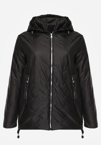 Czarna Przejściolwa Pikowana Kurtka z Odpinanym Kapturem Nevistta