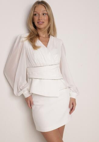 Biała Gładka Spódnica VICES o Ołówkowym Kroju Abilura