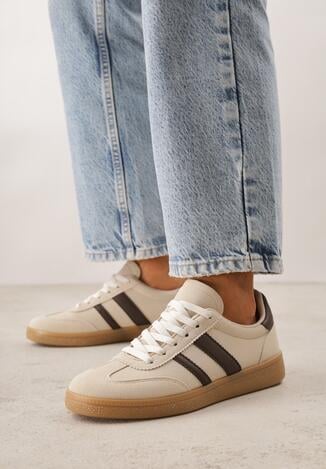 Sneakers Bej cu maro