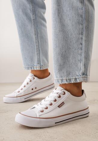 Teniși înalți Alb cu maro