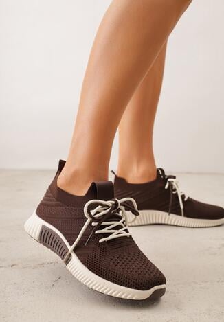 Brązowe Sneakersy z Podwójnym Sznurowaniem Fontarin