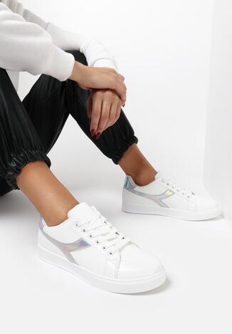 Biało-Srebrne Buty Sportowe Piperita