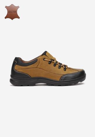 Camelowe Skórzane Buty Sportowe Fyseraya