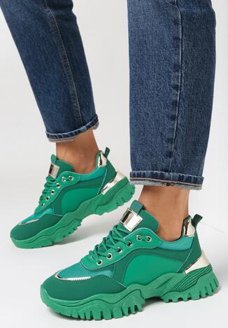 Zielone Sneakersy Piremisa