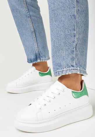 Biało-Zielone Sneakersy Sondos