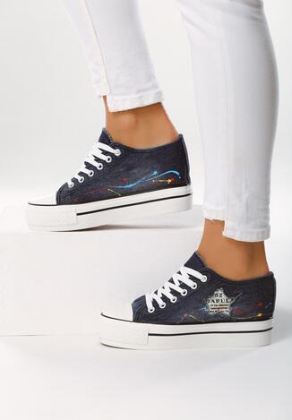 Granatowe Sneakersy Old