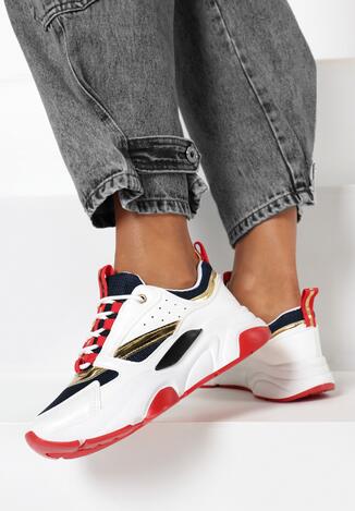 Biało-Granatowe Sneakersy Norman