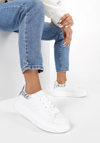 Biało-Wężowe Sneakersy Welling