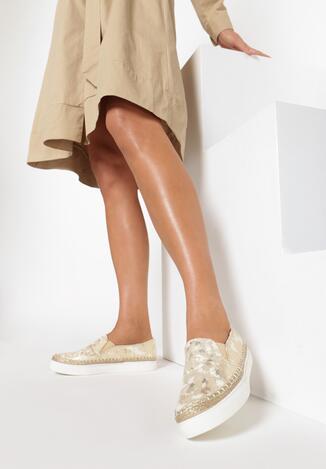 Złote Slip On Marita