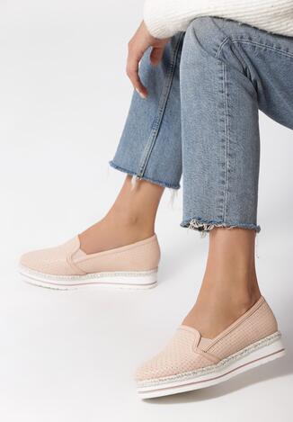 Różowe Slip On Jesen