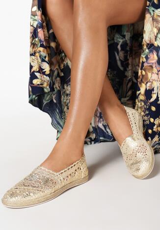 Złote Espadryle Love Me