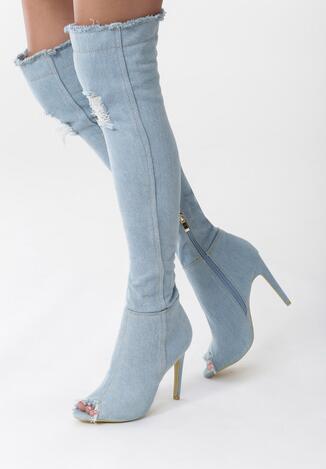 Jasnoniebieskie Kozaki Denim Dessert