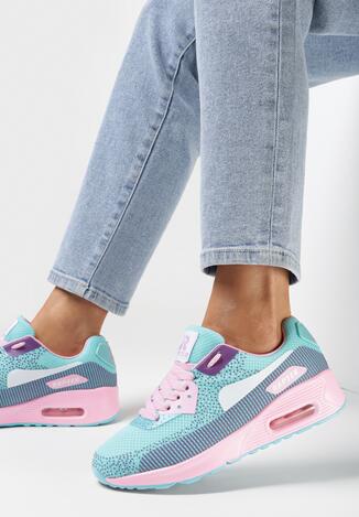 Niebieskie Pudrowe Buty Sportowe Candy