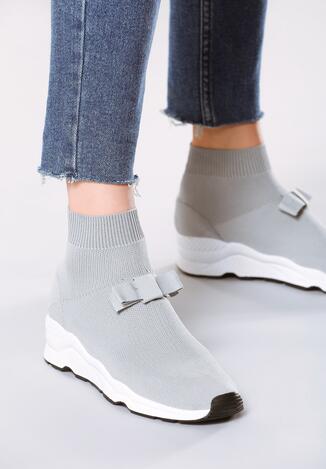 Jasnoszare Buty Sportowe Bobby Socks
