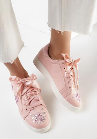 Różowe Sneakersy Sateen