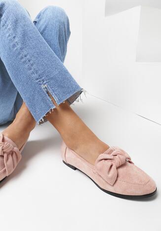 Różowe Mokasyny Bowknot