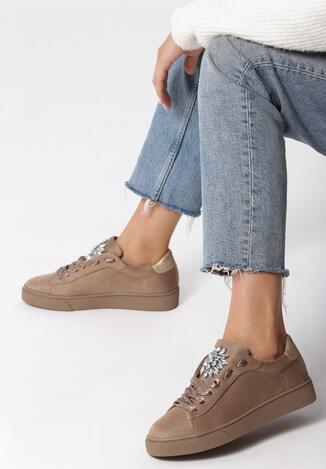 Beżowe Buty Sportowe Noble