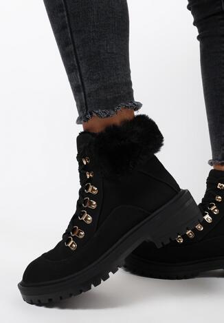Czarne Traperki Fancy Crazy
