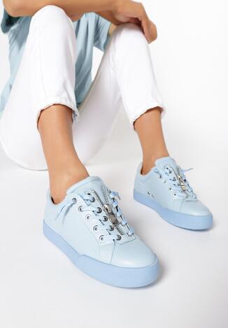 Niebieskie Buty Sportowe Zip-On