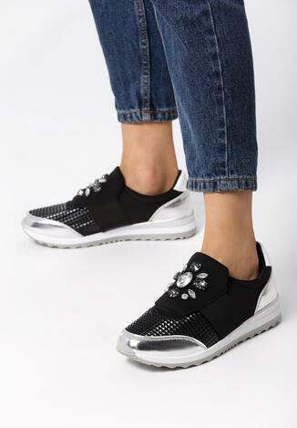 Czarno-Srebrne Buty Sportowe Sunshine Dust