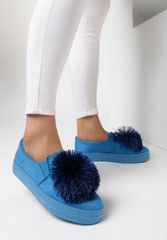 Niebieskie Slip On Tassel