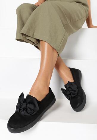 Czarne Slip On Rough Out
