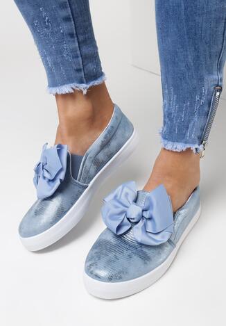 Niebieskie Slip On Rough Out