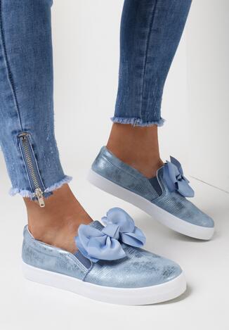 Niebieskie Slip On Rough Out