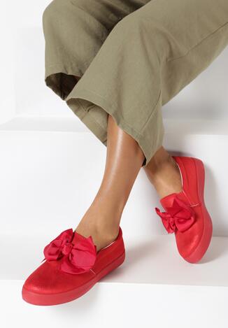 Czerwone Slip On Rough Out