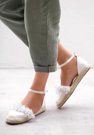 Białe Espadryle Mimi Pink