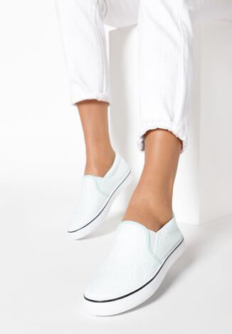 Miętowe Slip On Mime