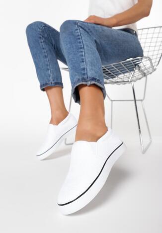 Białe Slip On Mime