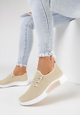 Beżowe Buty Sportowe Nautiney