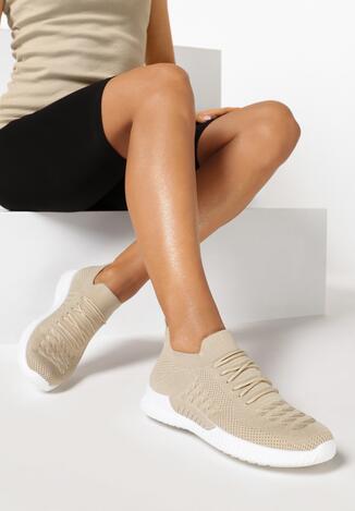 Beżowe Buty Sportowe Adrearene