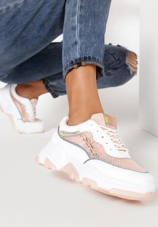 Biało-Różowe Sneakersy Maryfer