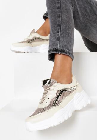 Beżowe Sneakersy Maryfer