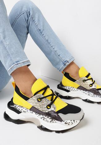 Żółte Sneakersy Prosis